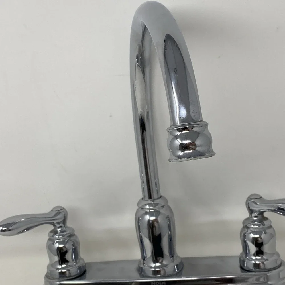 Moen Kitchen 2-Handle Standard 10 In Tall Bridge Arc Faucet in‎ Chrome Silver